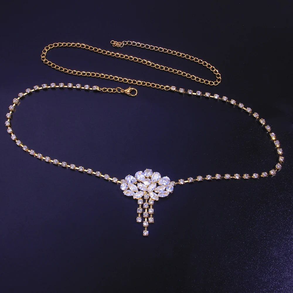 Rhinestone Chain Bling Zircon Crystal Forehead Chain for Women Luxury Jewelry Bridal Headwear Wedding Hair Accessories