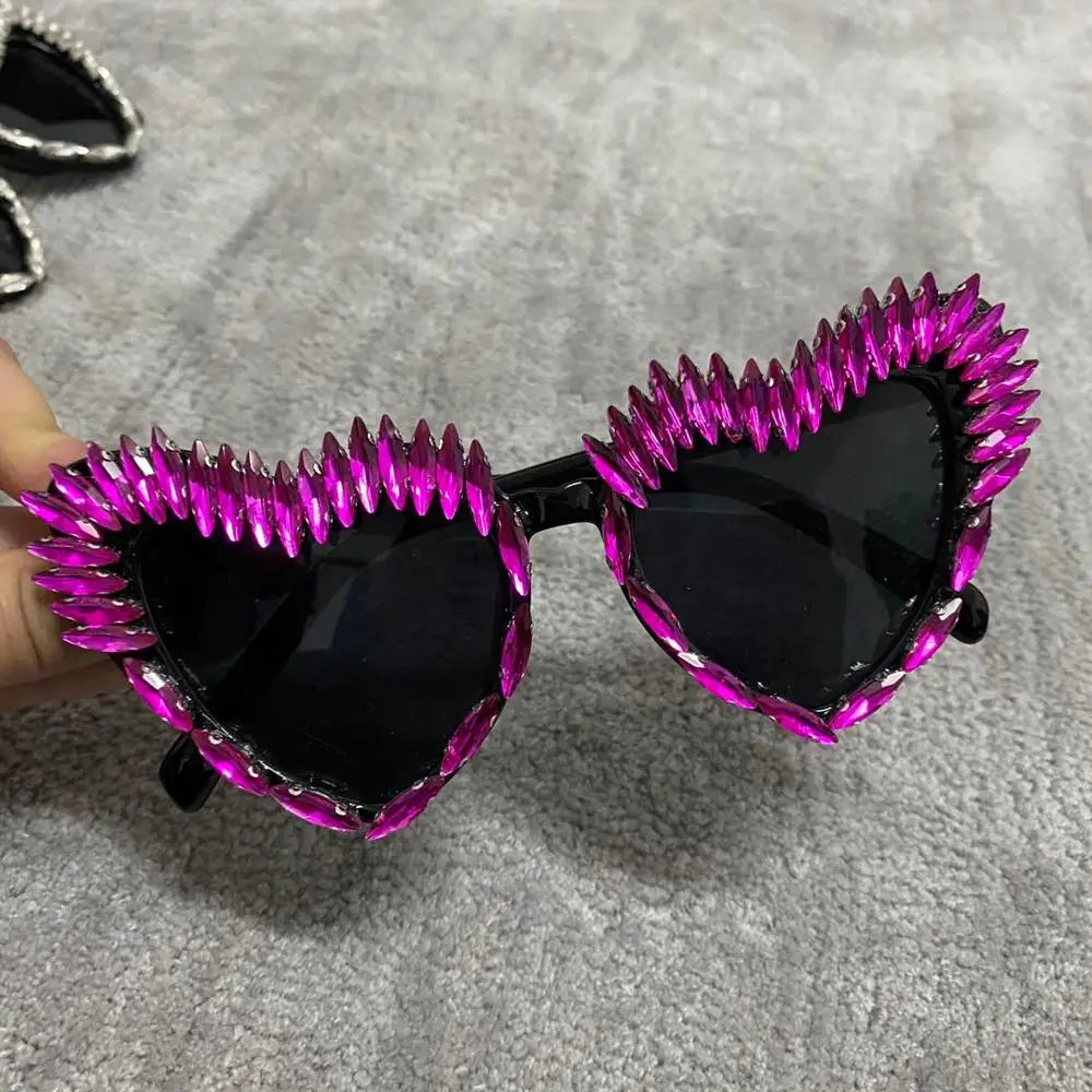 Luxury Diamond Sunglasses Triangle Sun Glasses Handmade