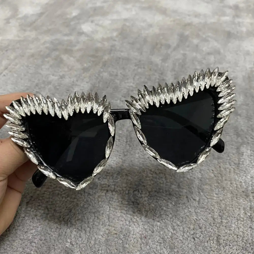 Luxury Diamond Sunglasses Triangle Sun Glasses Handmade
