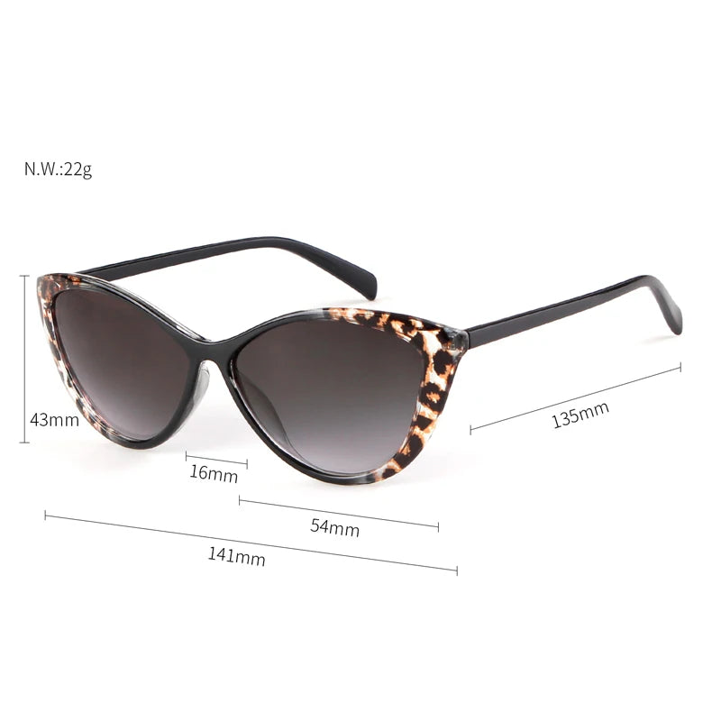 Fashion Trendy Cat Eye Sunglasses Brand Design Vintage Retro Leopard Frame Sun Glasses Women