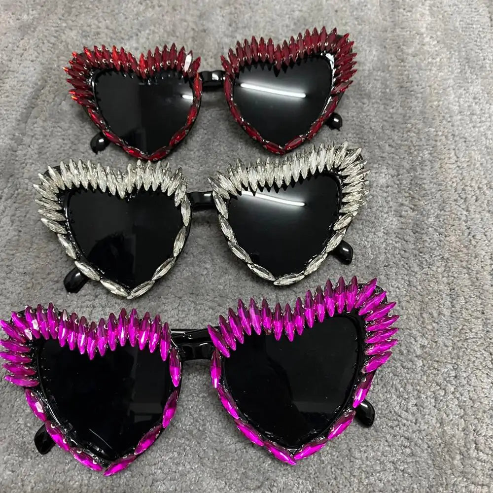 Luxury Diamond Sunglasses Triangle Sun Glasses Handmade