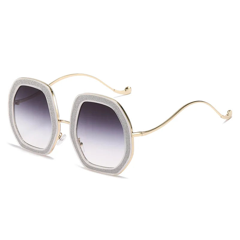 Big Frame Crystal Sun Glasses Designer Women Luxury Shades Googles Sunglasses Women