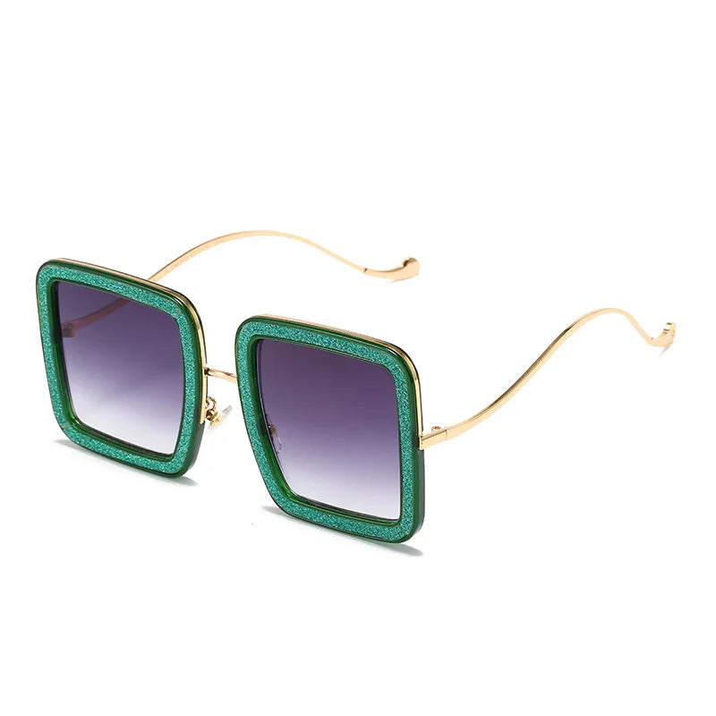 Square Personality Sunglasses Designer Flashing Diamond Funny Eyewear Exquisite and Gorgeous Shades
