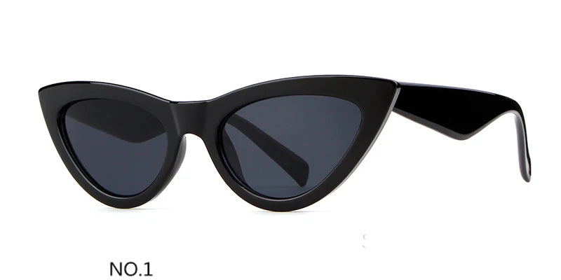 Retro Red Cat Eye Sunglasses Women Designer Festival Flat Top Mirror Sun Glasses
