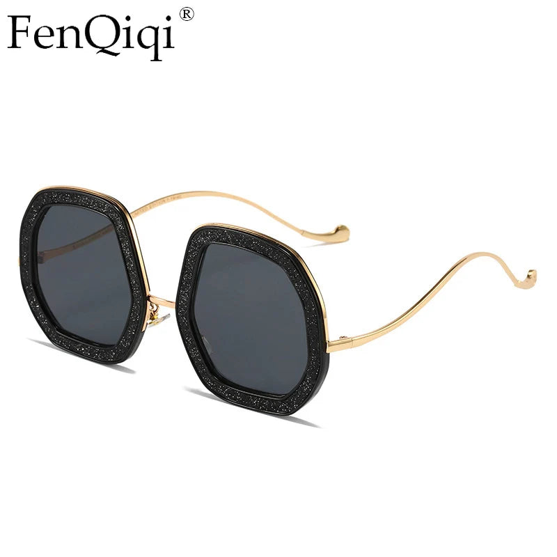 Big Frame Crystal Sun Glasses Designer Women Luxury Shades Googles Sunglasses Women