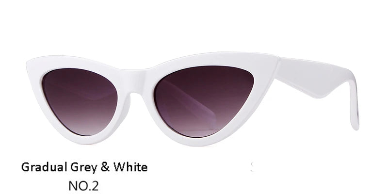 Retro Red Cat Eye Sunglasses Women Designer Festival Flat Top Mirror Sun Glasses