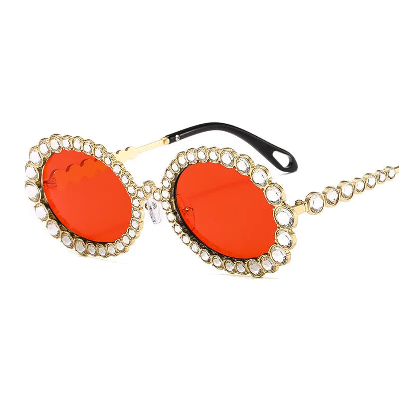 Oval Frame Crystal Sunglasses Black All Rhinestone Glasses Frame Chic Sexy Punk Clear Glasses
