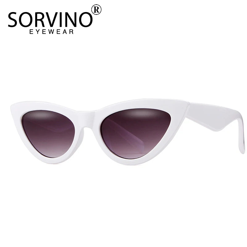 Retro Red Cat Eye Sunglasses Women Designer Festival Flat Top Mirror Sun Glasses