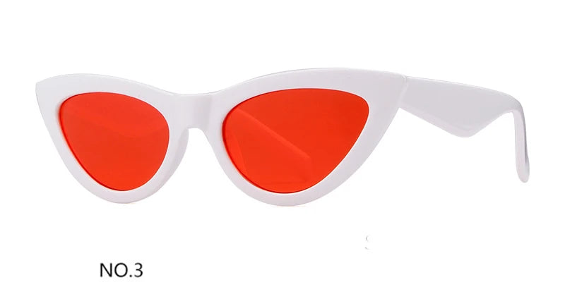 Retro Red Cat Eye Sunglasses Women Designer Festival Flat Top Mirror Sun Glasses