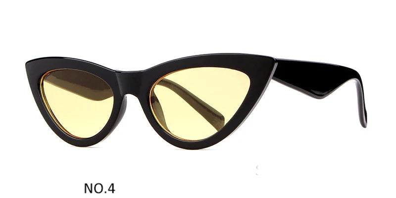 Retro Red Cat Eye Sunglasses Women Designer Festival Flat Top Mirror Sun Glasses