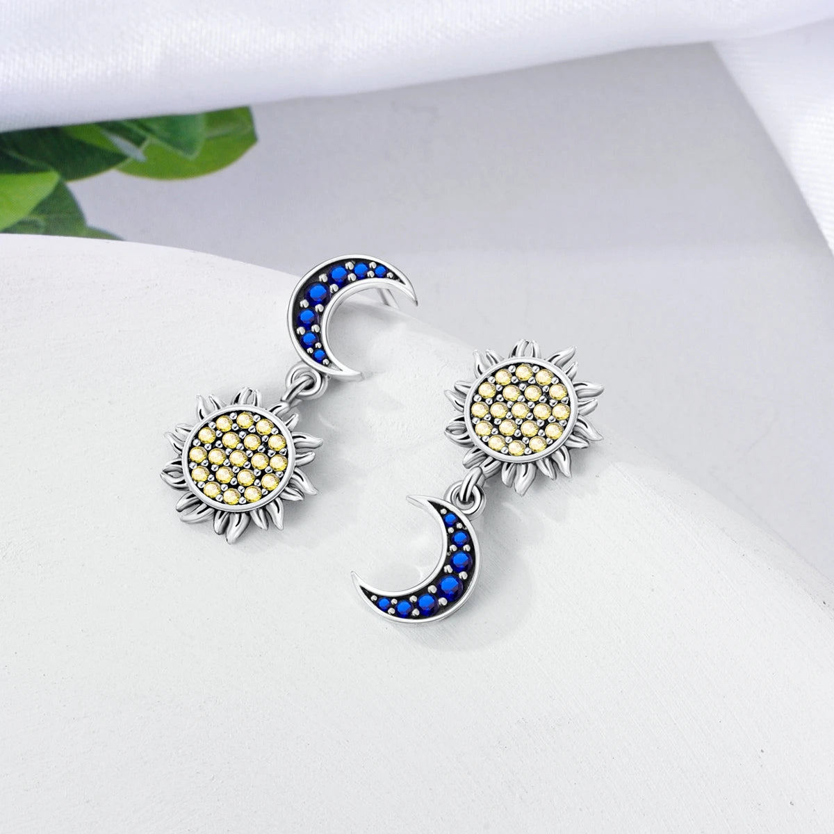Hot 925 Sterling Silver Sun Moon Irregular Series Drop Earrings For Woman Fashion Party Fine Gifts Elegant Jewelry Accessories