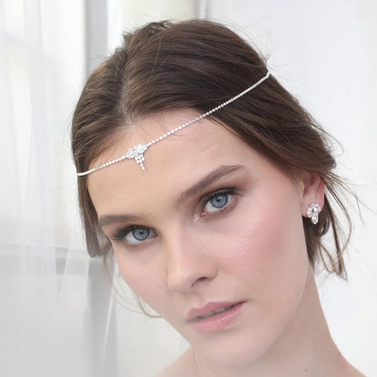 Rhinestone Chain Bling Zircon Crystal Forehead Chain for Women Luxury Jewelry Bridal Headwear Wedding Hair Accessories