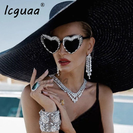 Luxury Diamond Sunglasses Triangle Sun Glasses Handmade