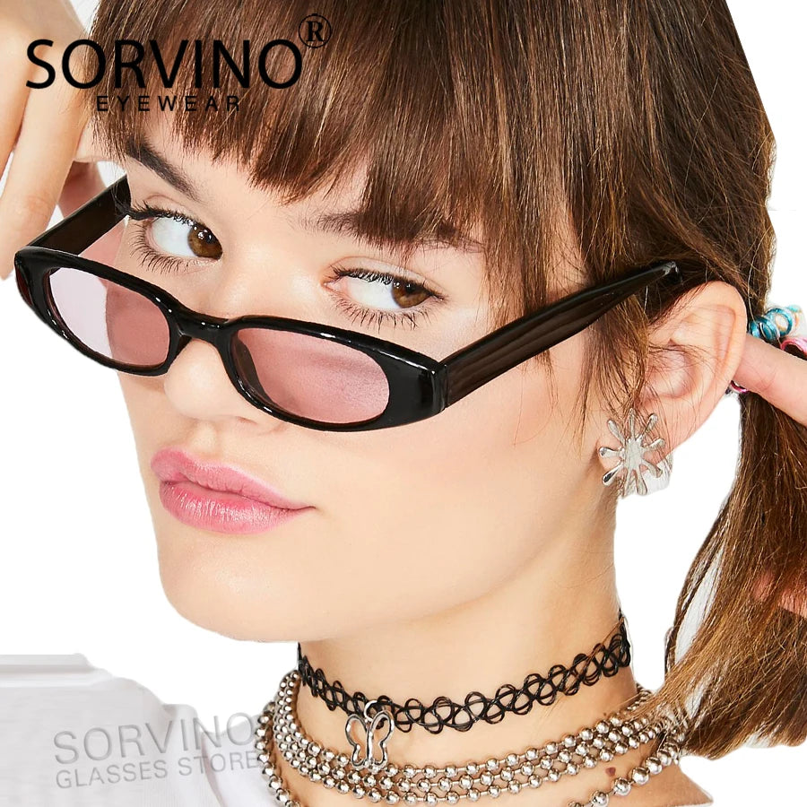 Small Narrow Cat Eye Sunglasses Women Men Designer Festival Retro Tiny Sun Glasses Shades