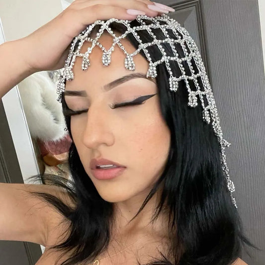 Mesh Hair Accessories Luxury Designer for Women Girl Ornaments 1920s Gatsby Gift Forehead Wedding Headpiece