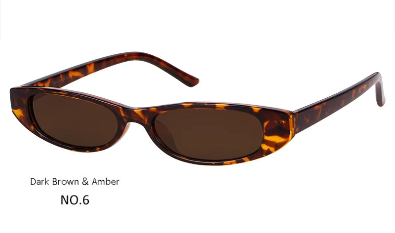 Small Narrow Cat Eye Sunglasses Women Men Designer Festival Retro Tiny Sun Glasses Shades