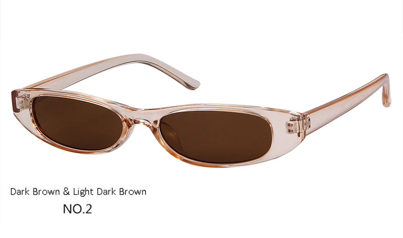 Small Narrow Cat Eye Sunglasses Women Men Designer Festival Retro Tiny Sun Glasses Shades
