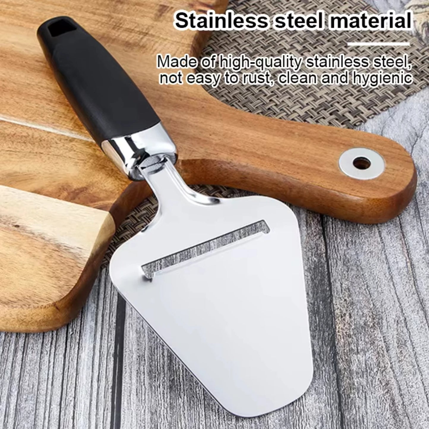 New Cheese Slicer Stainless-Steel Heavy-Duty Cheese Shaver Shovel Multi- Plane Server Soft Semi-Hard Hard Cheeses Kitchen