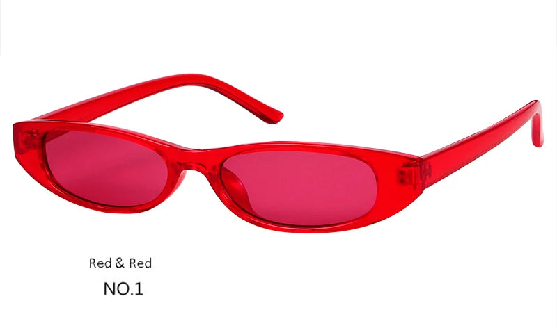 Small Narrow Cat Eye Sunglasses Women Men Designer Festival Retro Tiny Sun Glasses Shades
