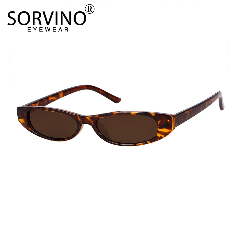 Small Narrow Cat Eye Sunglasses Women Men Designer Festival Retro Tiny Sun Glasses Shades